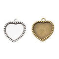 18mm Zinc Alloy Heart Setting Charm Pendant for DIY Necklace Bracelet Jewelry Making view 4