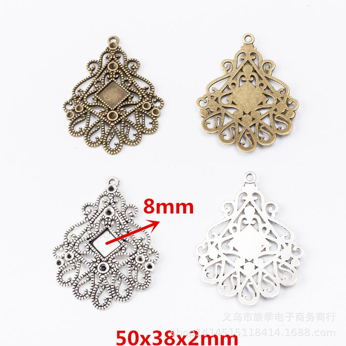 8mm Zinc Alloy Round Bezel Tray Charm Pendant for DIY Necklace Bracelet Jewelry Making