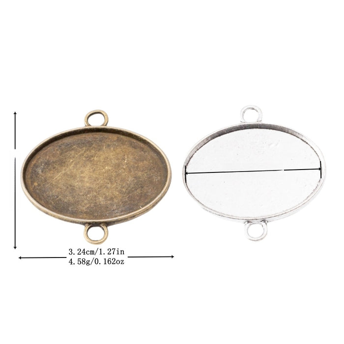 20x30mm Zinc Alloy Oval Bezel Charm Pendant No.502417 for DIY Necklace Bracelet Jewelry Making