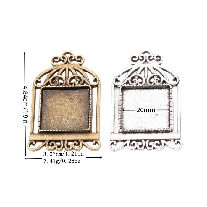 20mm Zinc Alloy Birdcage Charm Pendant for DIY Necklace Bracelet Jewelry Making