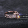 Luxury Rose Gold Zircon Solitaire Band Ring For Women, Proposal And Engagement Jewelry view 5