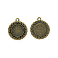 12mm Zinc Alloy Round Bezel Charm Pendant No.198343 for DIY Necklace Bracelet Jewelry Making view 3