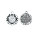 12mm Zinc Alloy Round Bezel Charm Pendant No.198343 for DIY Necklace Bracelet Jewelry Making view 2