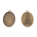 25x35mm Zinc Alloy Oval Bezel Setting Charm Pendant for DIY Necklace Bracelet Jewelry Making view 2