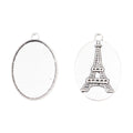 25x35mm Zinc Alloy Oval Bezel Setting Charm Pendant for DIY Necklace Bracelet Jewelry Making view 3
