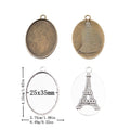 25x35mm Zinc Alloy Oval Bezel Setting Charm Pendant for DIY Necklace Bracelet Jewelry Making view 1