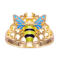 Creative Honeycomb Bee Hollow Ring, Geometric Insect Finger Ring Jewelry For view 1