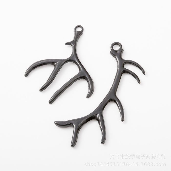 Gold Zinc Alloy Antlers Charm Pendant for DIY Necklace Bracelet Jewelry Making