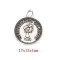 Zinc Alloy Woman Head Charm Pendant No.781720 for DIY Necklace Bracelet Jewelry Making view 3