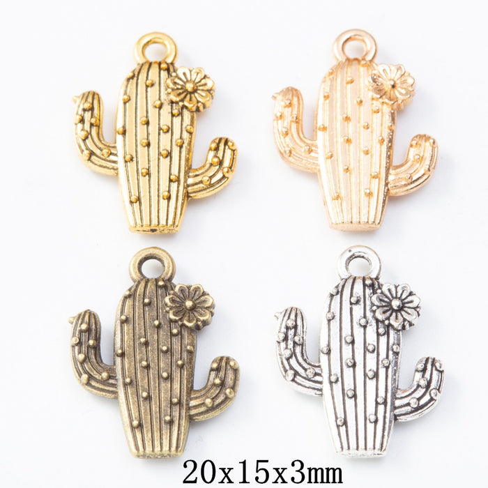 Zinc Alloy Cactus Charm Pendant for DIY Necklace Bracelet Jewelry Making