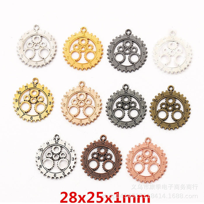 Zinc Alloy Gear Charm Pendant No.853445 for DIY Necklace Bracelet Jewelry Making