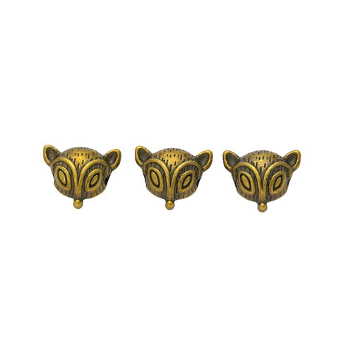 DIY Vintage Alloy Fox Spacer Beads With Holes For Handmade Bracelet Jewelry Accessories