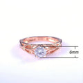 Rose Gold Flower Couple Ring Set With Zircon Stones, Women's Fashion Engagement Jewelry view 5