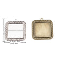 30mm Zinc Alloy Square Bezel Charm Pendant for DIY Necklace Bracelet Jewelry Making view 1
