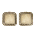 30mm Zinc Alloy Square Bezel Charm Pendant for DIY Necklace Bracelet Jewelry Making view 3