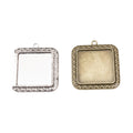 30mm Zinc Alloy Square Bezel Charm Pendant for DIY Necklace Bracelet Jewelry Making view 4