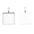 25mm Zinc Alloy Square Bezel Tray Charm Pendant for DIY Necklace Bracelet Jewelry Making view 3