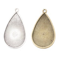 20x35mm Zinc Alloy Teardrop Cabochon Tray Charm Pendant for DIY Necklace Bracelet Jewelry Making view 4