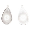 20x35mm Zinc Alloy Teardrop Cabochon Tray Charm Pendant for DIY Necklace Bracelet Jewelry Making view 2