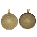 35mm Zinc Alloy Round Setting Charm Pendant for DIY Necklace Bracelet Jewelry Making view 2