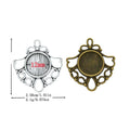 12mm Zinc Alloy Round Bezel Charm Pendant No.303041 for DIY Necklace Bracelet Jewelry Making view 1