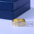 Gold Plated Copper Zircon Statement Ring For Women, European Fashion Band Jewelry view 5