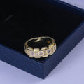 Gold Plated Copper Zircon Statement Ring For Women, European Fashion Band Jewelry view 3