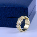 Gold Plated Copper Zircon Statement Ring For Women, European Fashion Band Jewelry view 2