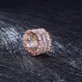 European Fashion Irregular Vertical Bar Couple Zircon Ring, Trendy Gift Jewelry view 2