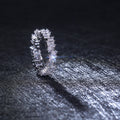 European Fashion Irregular Vertical Bar Couple Zircon Ring, Trendy Gift Jewelry view 3
