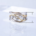 Two Tone Women's Ring With Irregular Mixed Size Rhinestones, European Style Fashion Jewelry view 6