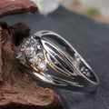 Two Tone Women's Ring With Irregular Mixed Size Rhinestones, European Style Fashion Jewelry view 5