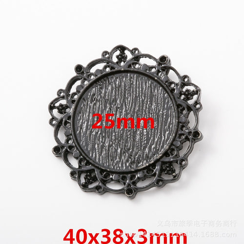 Gold Zinc Alloy Round Bezel Charm Pendant for DIY Necklace Bracelet Jewelry Making