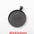 Gold Zinc Alloy Round Bezel Charm Pendant for DIY Necklace Bracelet Jewelry Making view 4
