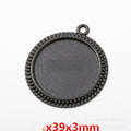 Gold Zinc Alloy Round Bezel Charm Pendant for DIY Necklace Bracelet Jewelry Making view 3