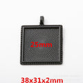 Gold Zinc Alloy Square Bezel Charm Pendant for DIY Necklace Bracelet Jewelry Making view 3