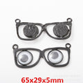 Gold Zinc Alloy Glasses Charm Pendant for DIY Necklace Bracelet Jewelry Making view 3