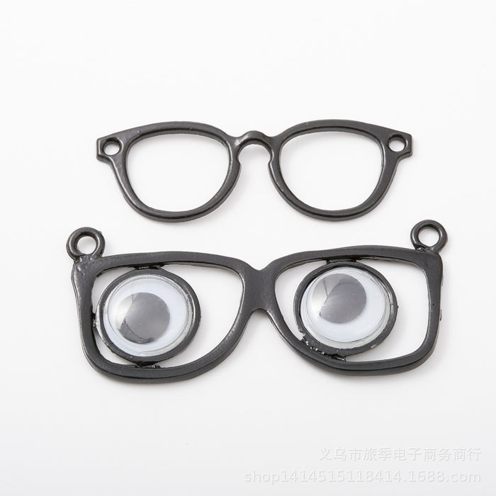 Gold Zinc Alloy Glasses Charm Pendant for DIY Necklace Bracelet Jewelry Making