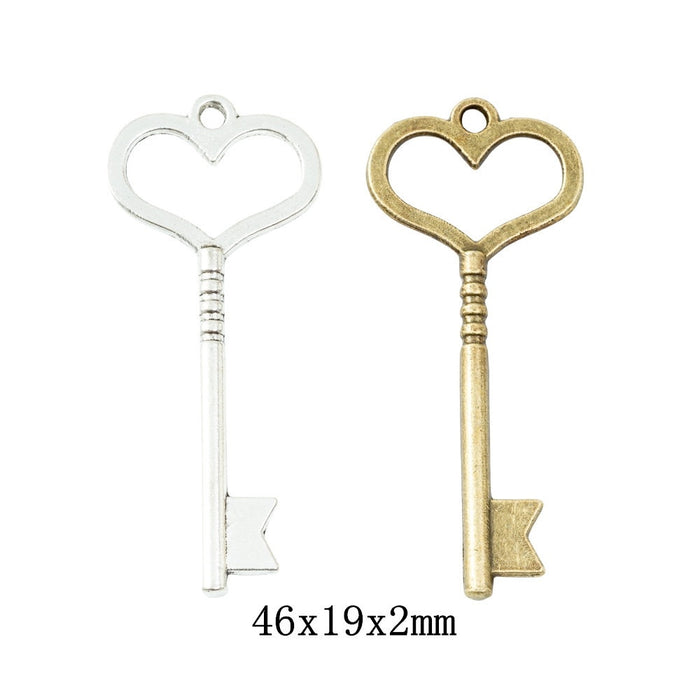 Zinc Alloy Key Charm Pendant No.380480 for DIY Necklace Bracelet Jewelry Making