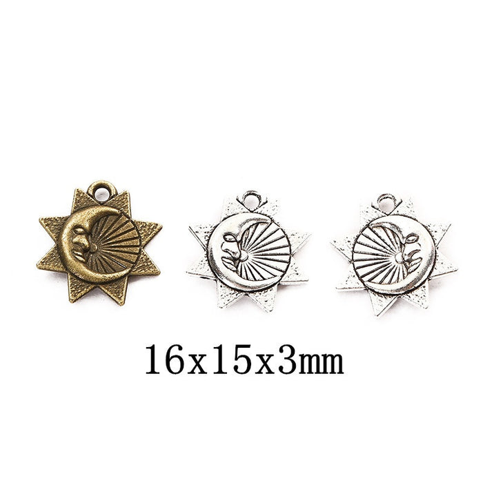 Zinc Alloy Star Moon Charm Pendant for DIY Necklace Bracelet Jewelry Making