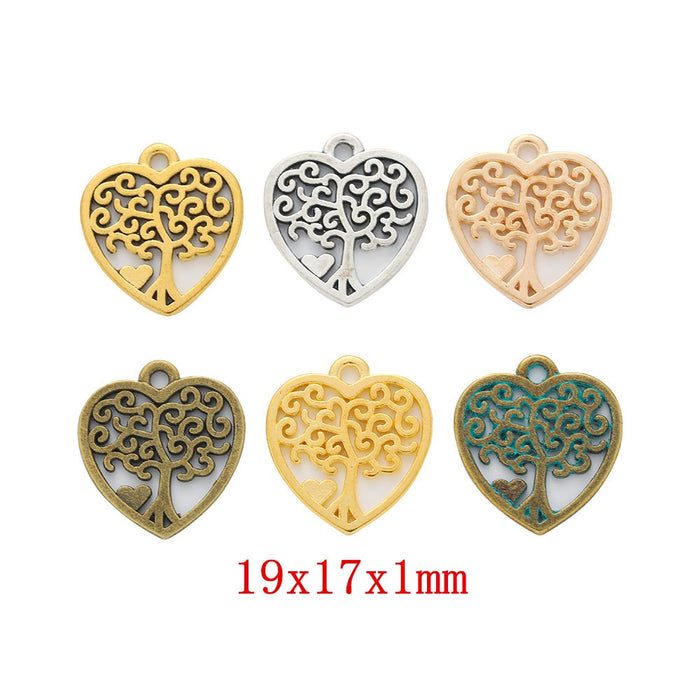 Zinc Alloy Heart Tree Charm Pendant for DIY Necklace Bracelet Jewelry Making
