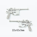 Antique Silver Zinc Alloy Handgun Charm Pendant No.164435 for DIY Necklace Bracelet Jewelry Making view 1