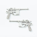 Antique Silver Zinc Alloy Handgun Charm Pendant No.164435 for DIY Necklace Bracelet Jewelry Making view 2
