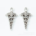 Zinc Alloy Caduceus Charm Pendant for DIY Necklace Bracelet Jewelry Making view 3