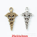 Zinc Alloy Caduceus Charm Pendant for DIY Necklace Bracelet Jewelry Making view 1