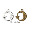 Zinc Alloy Moon Star Charm Pendant No.511003 for DIY Necklace Bracelet Jewelry Making view 1