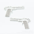 Antique Silver Zinc Alloy Handgun Charm Pendant No.192410 for DIY Necklace Bracelet Jewelry Making view 2