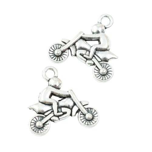 Antique Silver Zinc Alloy Motorcycle Charm Pendant for DIY Necklace Bracelet Jewelry Making
