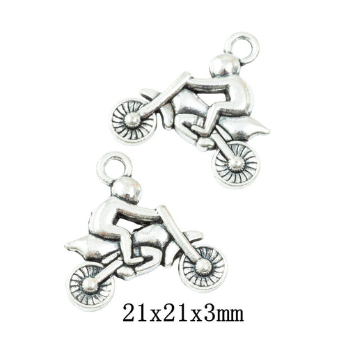 Antique Silver Zinc Alloy Motorcycle Charm Pendant for DIY Necklace Bracelet Jewelry Making