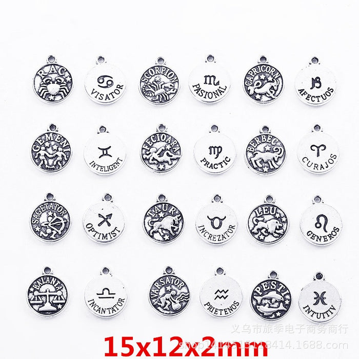 Zinc Alloy Zodiac Signs Charm Pendant No.011514 for DIY Necklace Bracelet Jewelry Making